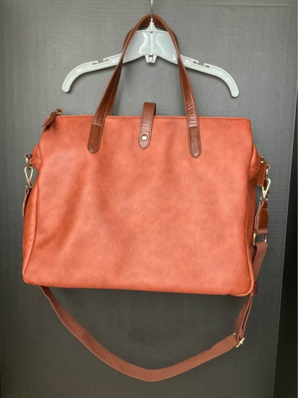 Sasha & Sofi Vegan Leather Brown Large Tote